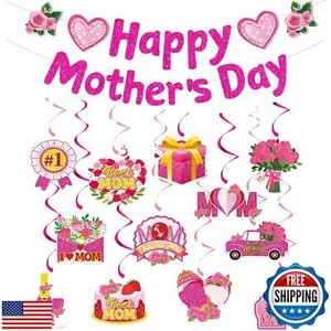26Pcs Mother's Day Decorations, Mother's Day Decor Includes Glitter Happy Mot - Picture 1 of 4