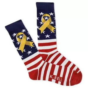 Gelbes Band Feier Herren Crew Socken K Bell patriotisch USA Mode Neu - Bild 1 von 1