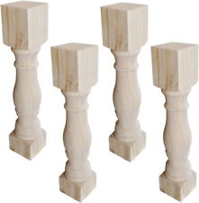 12.5" Traditional Bench Legs Unfinished Coffee Table Legs, TV Bench Leg, Set of 