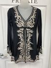 Lucky Brand Tunic/Coverup Black Embellished S Nice