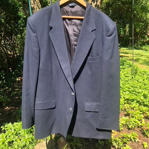 Cappotto Blazer Vintage Givenchy Gentleman 46R Lana 2 Bottoni Blu