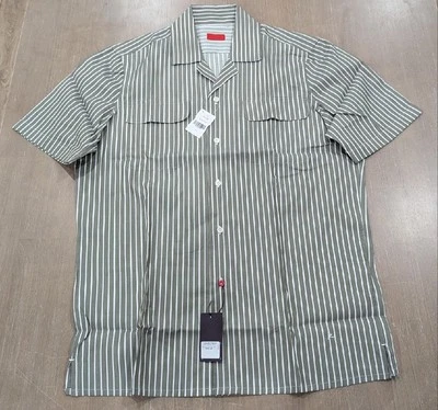 $675 Para Hombres ISAIA Rayas SS Camisa de Campamento Abotonada Gris 40 EE. UU. Mediana Foto 1 de 4