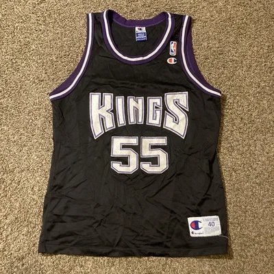 Camiseta deportiva vintage de los 90 Sacramento Kings Jason Williams campeón de la NBA 40 M negra WVU Foto 1 de 4