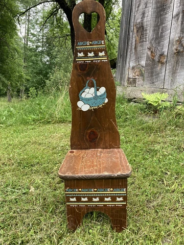 Vintage Rustic Child’s Chair High Back Cover