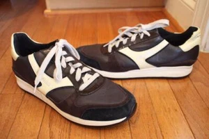 BIKKEMBERGS mens sneakers formal leather suede brown black size 46 (SN100 - Picture 1 of 1