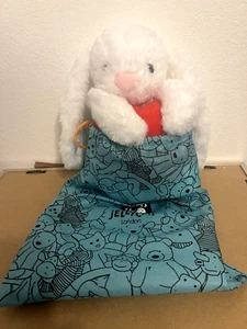 Jellycat Bashful Little Red Love Heart Bunny New With Tags And Bag! - Picture 1 of 13