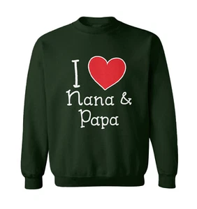 I Love Nana And Papa - Love Cute Family Grandma Grandpa Toddler Crewneck Sweater - Picture 1 of 8