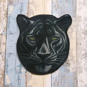 Black Panther Iron-on Applique Wild Animal Badge, Big Cats, Jaguar, Lion, Tiger - Picture 1 of 10