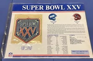 Official NFL patch collection Super Bowl 25 New York Giants Buffalo Bills XXV - Picture 1 of 10