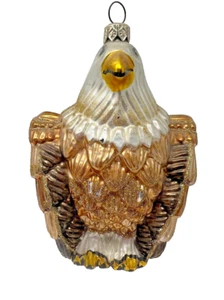 Kurt Adler Polonaise Glas American Eagle Ornament golden Glitzer 6" Americana - Bild 1 von 10