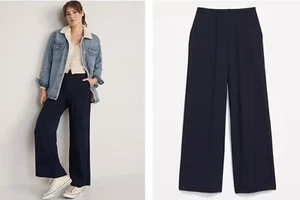 Old Navy Wide Leg Powersoft Pants Navy Blue 2X XXL - Picture 1 of 7