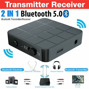 Hifi Bluetooth 5.0 Wireless Audio Transmitter Receiver 3.5MM RCA Music Adapter - Picture 1 of 10