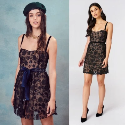 NWT For Love & Lemons Beatrice Strappy Floral Embroidered Mini Dress Size XS - Image 1 of 4