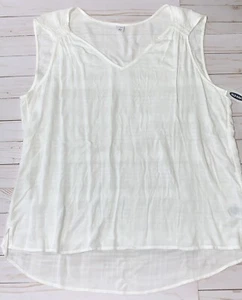 Women’s Old Navy Sleeveless Sheer High Low Hem Tunic Off-White/Ivory Size - L - Picture 1 of 6