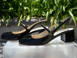 Prada Mary Jane Slingback Lackleder schwarz Ital 37 1/2, 9 1/2" lang, $ 1200 - Bild 1 von 20