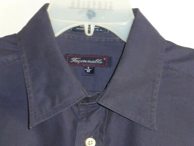 $175 Façonnable 16x34 Navy Blue Mens Dress Shirt ITALY e 41 Nordstrom Faconable - Image 1 of 4