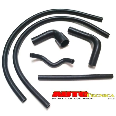 KIT 6 MANICOTTI TUBI ACQUA SILICONE NERO OPACO LANCIA FULVIA COOLANT RADIATORE Foto 1 de 3