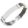 8.7 Stainless Steel Rhombus Chain Link Men's Bracelet – Gold Or Silver Tone – Comes With Velvet Gift Bag