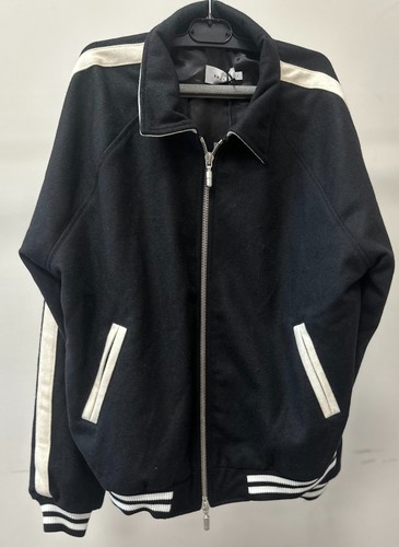 RHUDE GIACCA UOMO NERA RHUDE BOYS SIGNATURE BOMBER ZIP TAGLIA M $1400 NUOVA CON ETICHETTE