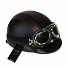 New Retro Motorcycle Scooter Helmet Open Half Face With Visor UV Goggles Vintage