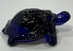 Vintage blau/lila Kunst Glasschildkröte Figur Briefbeschwerer ca. 5 Zoll 6 - Bild 1 von 6