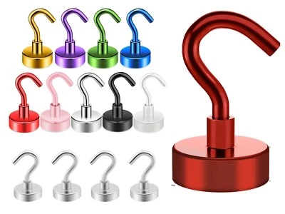 MULTICOLOUR Heavy Duty Magnetic Hooks Hanger Hold Neodymium Strong Magnet 12 MM - Image 1 of 4