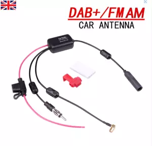 DAB FM Car Digital Radio Antenna SMBDIN Aerial Amplifier 12V 24V Signal Booster - Picture 1 of 11
