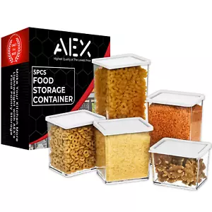 AEX 5x Multi Purpose Food Storage Containers & Storage Box For Kitchen Set - Picture 1 of 8