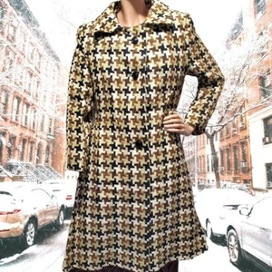 Vintage 60s 70s DESIGNER FRANKIE WELCH COAT MCM Mod Coat Brown's Super Rare Find - Picture 1 of 4
