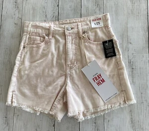 Celebrity Pink Junior’s Cord Shorts Pink Hi-Rise Fray Hem Size 1/25 NWT - Picture 1 of 8
