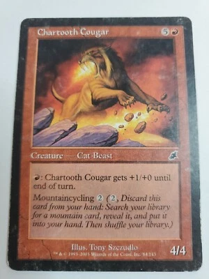 MTG Magic The Gathering Card Chartooth Cougar Creature Cat Beast Red Scourge - Image 1 of 2