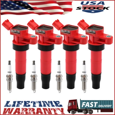 UF611 Ignition Coils + Spark Plugs For 2011-2015 Kia Optima Sonata 2.4L L4 4PCS - Image 1 of 4