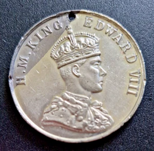 Raro Antiguo Abdicado S.M. Rey Eduardo VIII Medalla Coronación 1937 (1936) - Imagen 1 de 9