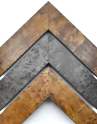 Rustic Burled Wood Picture Frame Wide Distressed Burl Home Decor For Wall Art - Image 1 of 4