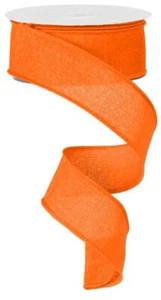 Cinta de arpillera real, borde de alambre, resorte, naranja, 1,5" W X 10" Yd - Imagen 1 de 1