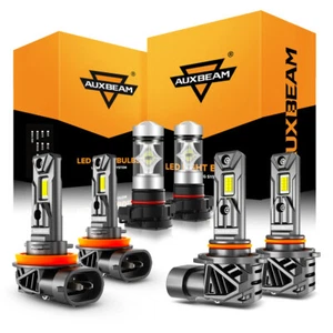AUXBEAM Canbus LED Headlight Fog Bulbs 6500K For 2007-2014 Chevy Suburban Tahoe - Picture 1 of 12