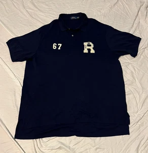 POLO RALPH LAUREN HERREN GEBRAUCHT 2-KNOPF "67" & "R" PATCH HEMD MARINEBLAU 3XLT - Bild 1 von 2