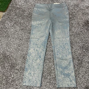 Soft Surrounding Abstract Gold Metallic Pull On Ankle Pants S Casual Stretch NWT - Picture 1 of 10