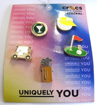 Подвески Crocs Jibbitz «19-е отверстие» для гольфа упаковка 5 шт ~ новые - Изображение 1 из 2