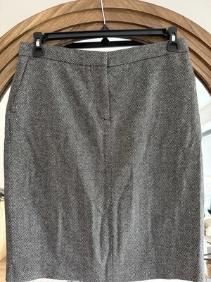 Kors Michael Kors 90 年代复古羊毛/羊绒人字形铅笔裙二手状况完好 12 码 — 第 1/4 张图片