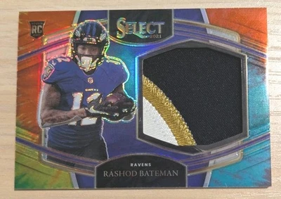 Rashod Bateman 2021 Panini Select TIE DYE 3-Clr PATCH RC #/25 Baltimore Ravens - Image 1 of 2