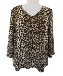 Frank Lyman Damenoberteil Animal-Print 10 US Leopard Schlitzärmel - Bild 1 von 8