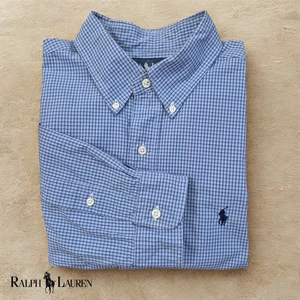 Polo Ralph Lauren Men's Classic Fit Blue Window Plaid L/S Button Down Shirt Sz L - Picture 1 of 8