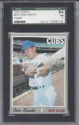 1970 Topps baseball card #670 Ron Santo Chicago Cubs graded SGC 7 Hall of Famer - Image 1 of 2