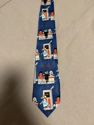 Винтажный Andy Capp галстук мужской синий новинка мультфильм галстук комиксов полоска бар паб 90-х - Изображение 1 из 4