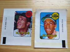 TOPPS 1969 MAURY WILLS AND DONN CLENDENON MONTREAL EXPOS FREE SHIPPING 