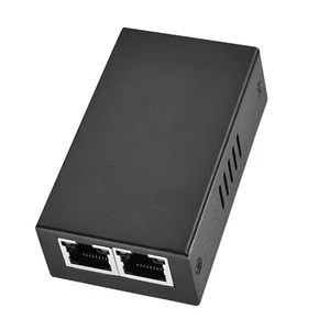 100mbps Black Metal 2 Port POE Repeater POE Ethernet Switch Repeater Adapter - Picture 1 of 11