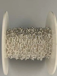 925 Sterling Silver Paper Clip Chain Round DC Wire 1mm Size 4.25mmX7.2mm | 1 - Picture 1 of 4