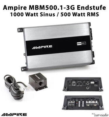 Ampire MBM500.1-3G Endstufe 1000 Watt Verstärker 500 Watt RMS Amplifier Class D - Bild 1 von 4