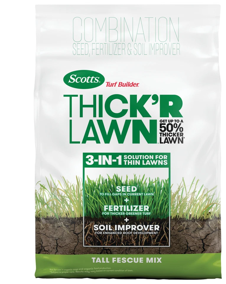 Scotts Turf Builder Thick'R césped alto mezcla de festuca 12 libras. Calas 1.200 m2 ft. Foto 1 de 4
